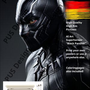 40 Superhelden Ausmalmotive -Black Panther- HQ, HighRes Bilder, Coloring Pages included