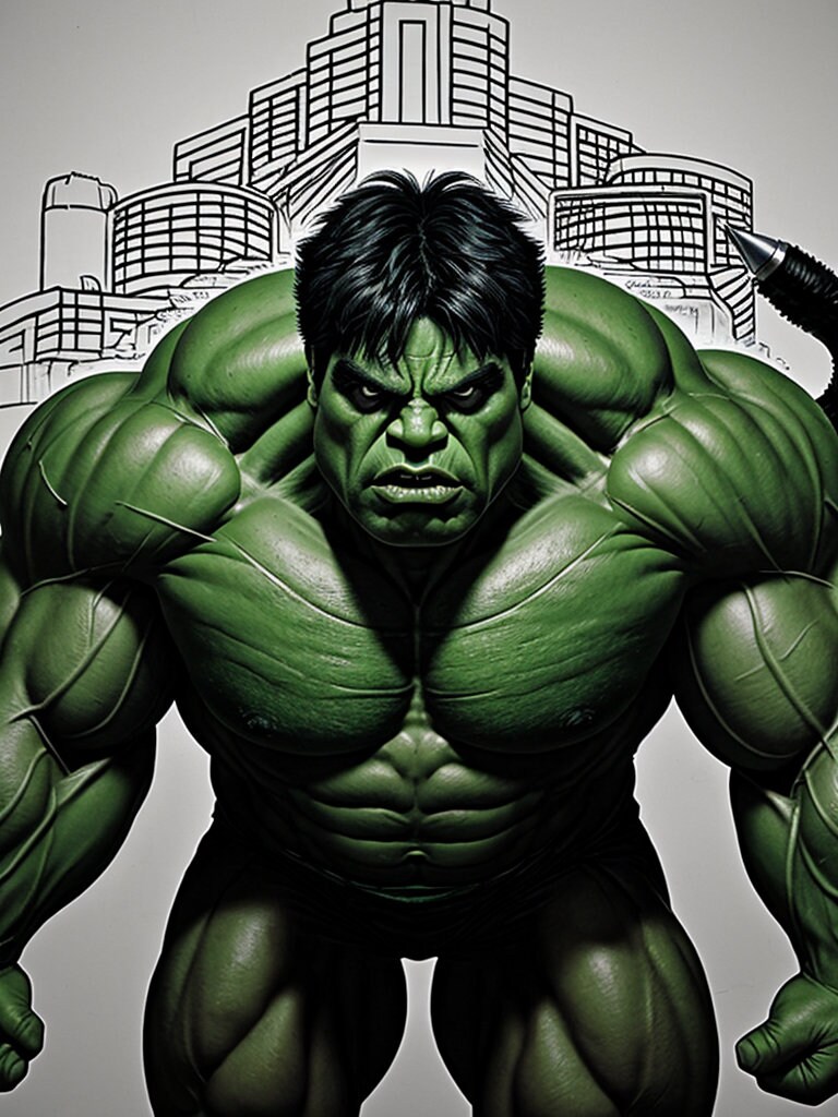 36 Superhelden Ausmalmotive -Hulk Edition- HQ, HighRes Bilder, Coloring Pages included – Bild 5