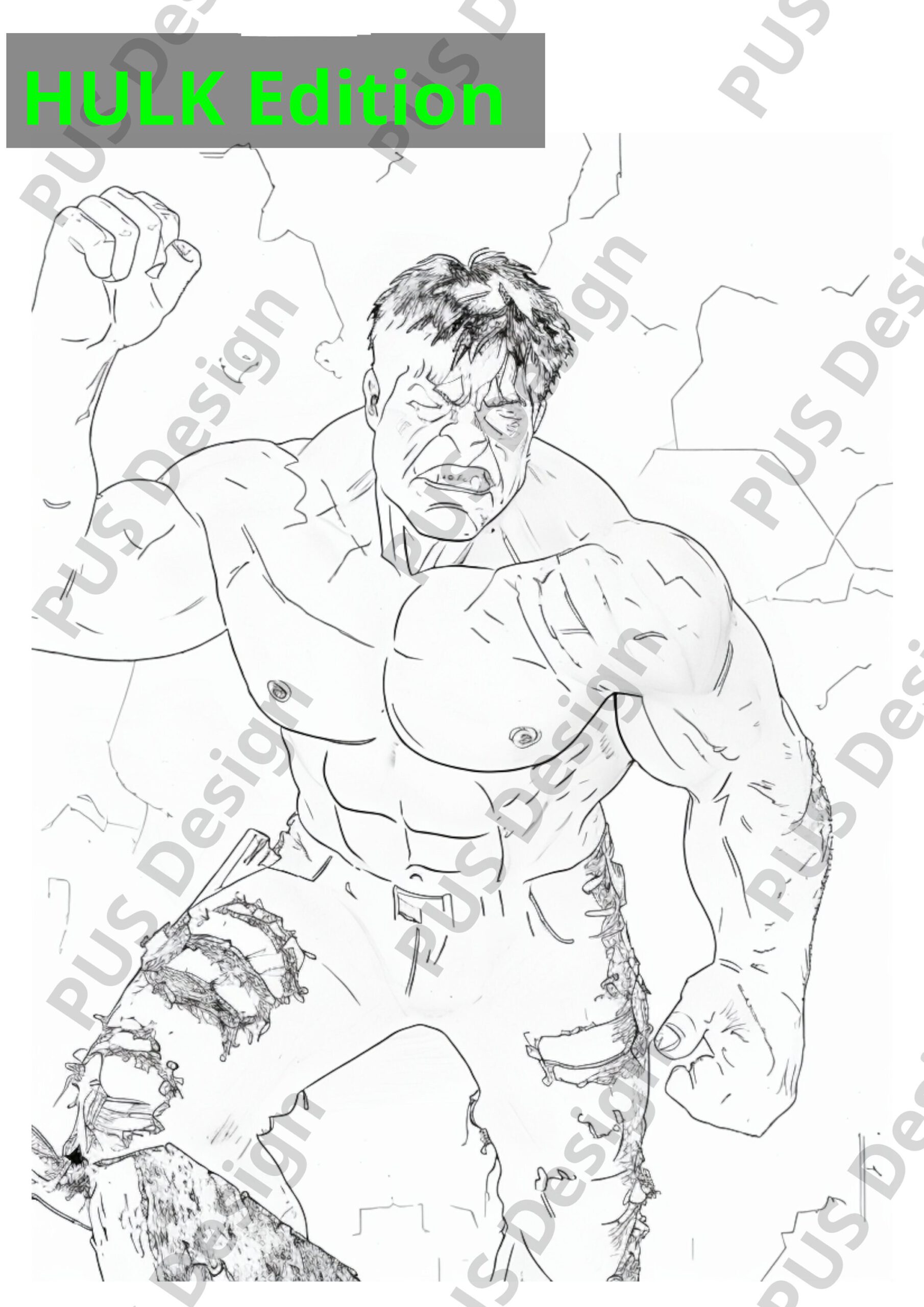 36 Superhelden Ausmalmotive -Hulk Edition- HQ, HighRes Bilder, Coloring Pages included – Bild 6
