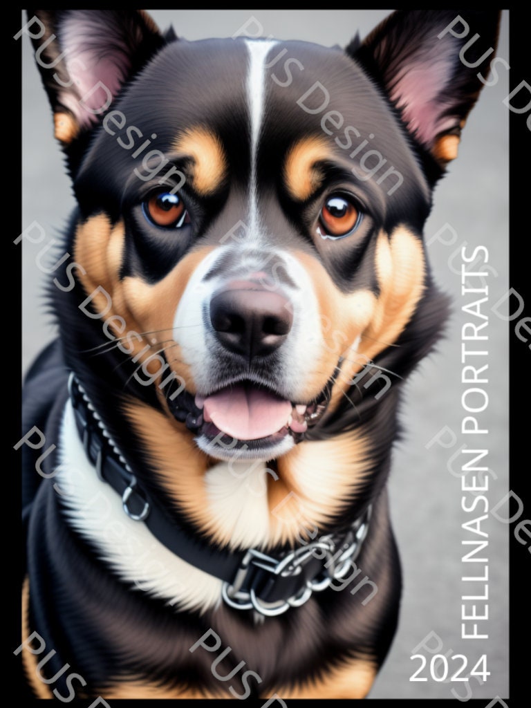 Ein Jahr voller Hundeliebe - Kalender 2024 mit exquisiten Hundeportraits, Wanddekoration, Tierportraits, Geschenkidee, DIY Kalender