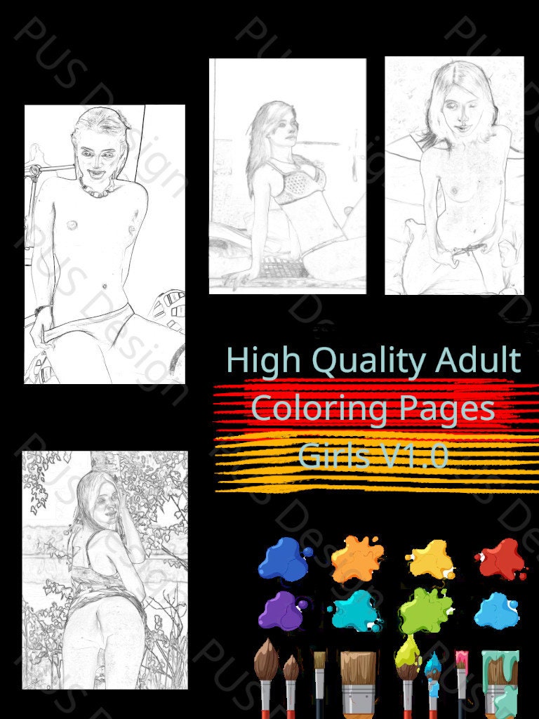 Verlockende Ausmahlbilder für Erwachsene: Sinnliche Posen in Bleistiftskizzen in sehr hoher Auflösung. Coloring Pages for Adults. – Bild 2